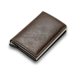 RFID Black Magic Trifold Leather Slim Mini Wallet